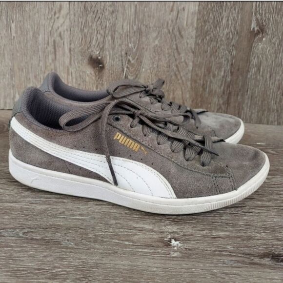 Puma Gray Suede Vikky Sneaker 6.5 - Picture 1 of 7